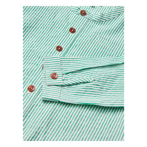 Copenhagen Colors – Gestreiftes Hemd aus Bio-Baumwolle | Türkis