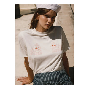 The Tiny Big Sister - Bio-Baumwoll-Hasen-T-Shirt | Gebrochenes Weiß