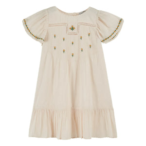 Emile et Ida - Floral Embroidery Dress | Cream