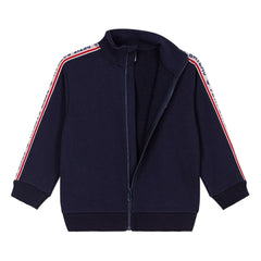 Petit Bateau - Sweatshirt mit Kontraststreifen und Reißverschluss | Marineblau