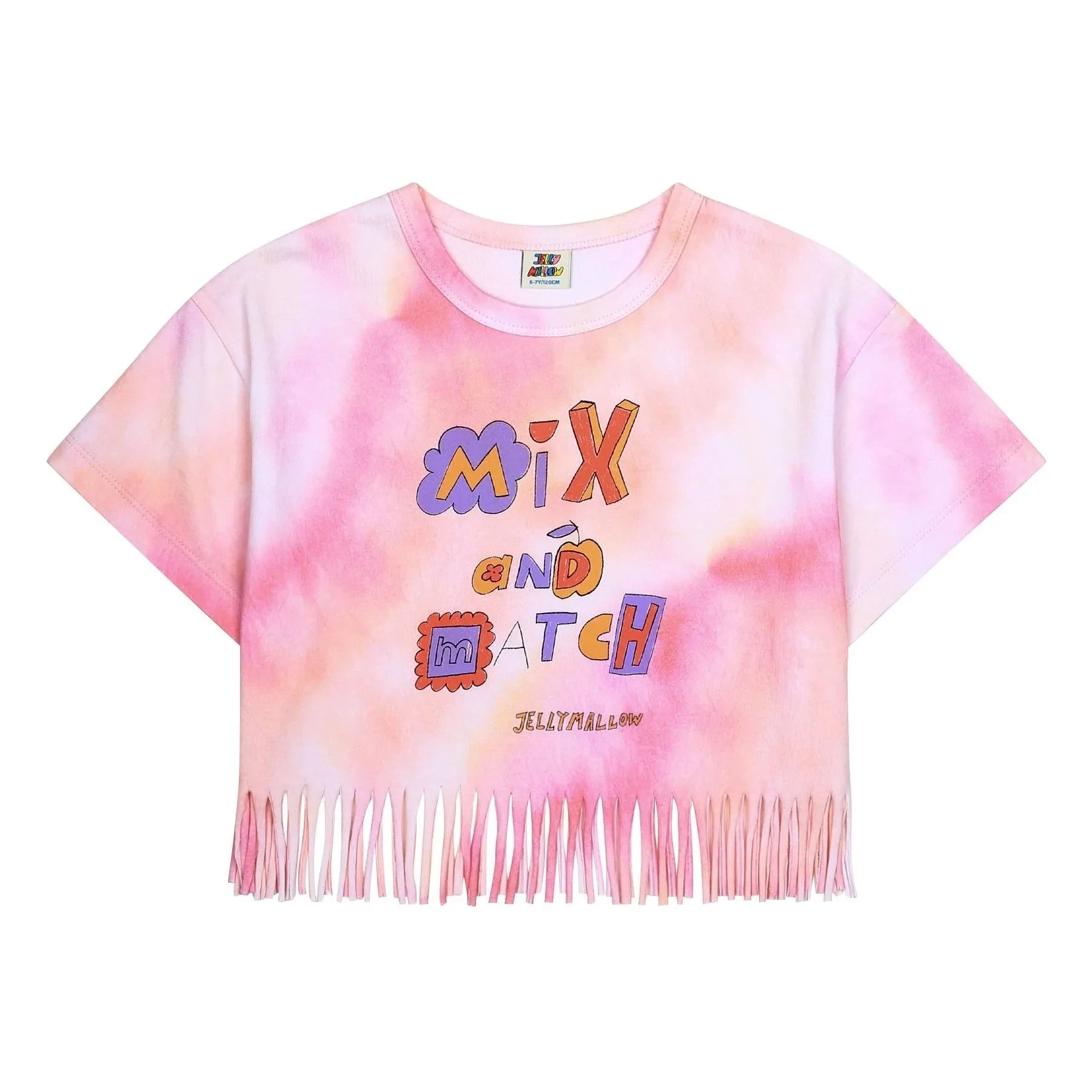 Jelly Mallow - Fringed Batik T-Shirt | Pink