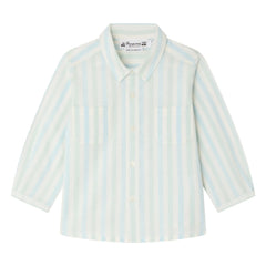 Bonpoint - Lawson Striped Organic Cotton Poplin Shirt | Turquoise