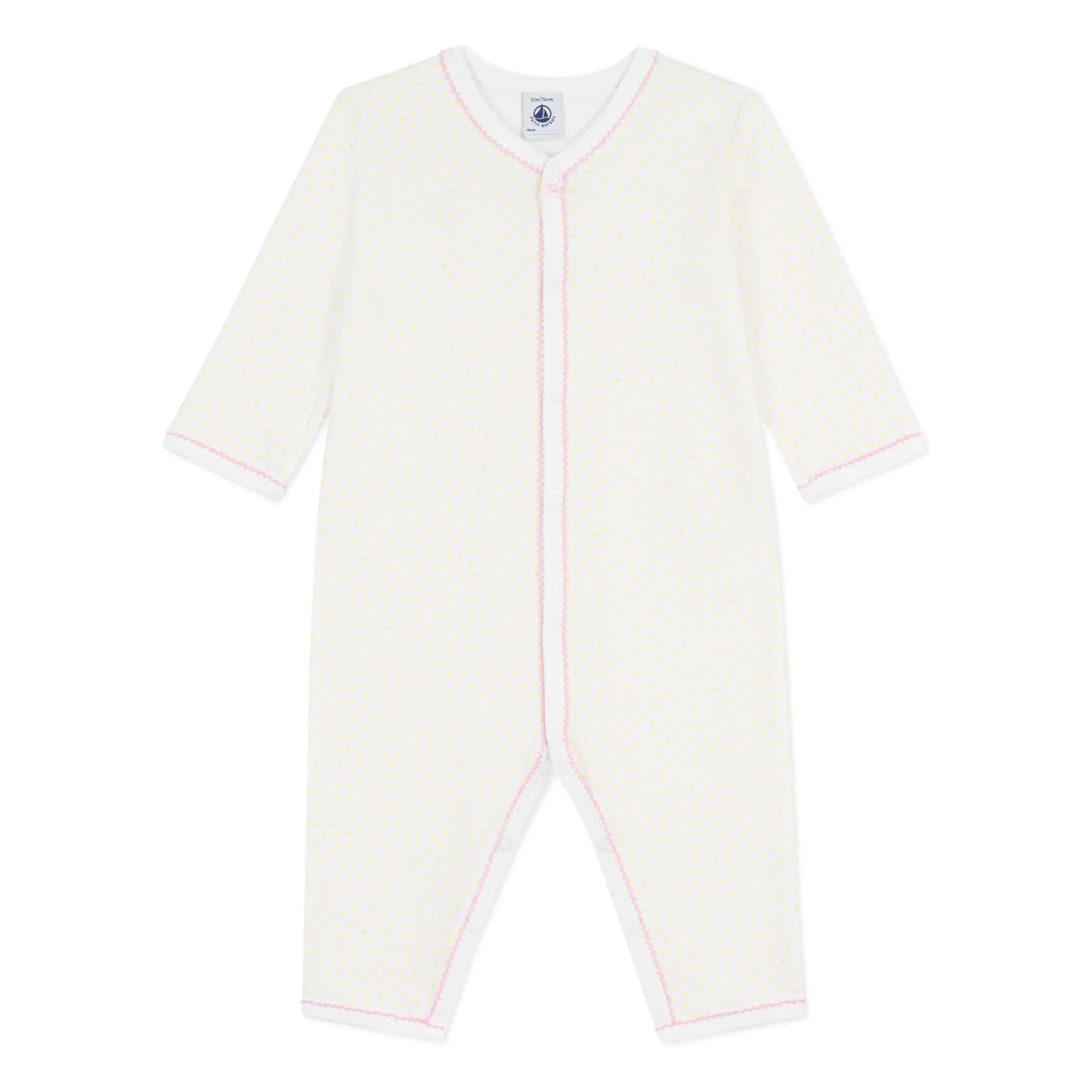 Petit Bateau - Dors Bien organik pamuklu pijama | Beyaz