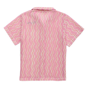 Maison Mangostan - Wellenstrick-Shirt | Rosa