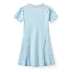 Copenhagen Colors - Organic Cotton Houndstooth Dress | Ice Blue