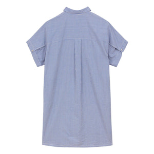a.p - Gingham Hemdblusenkleid aus Baumwolle | Vichy-Baumwolle, Blau