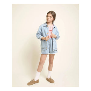 Búho - Fringed Denim Shorts | Light Blue