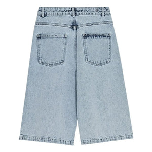 the new society - Bermudashorts aus Baumwolle | Denim-Blau