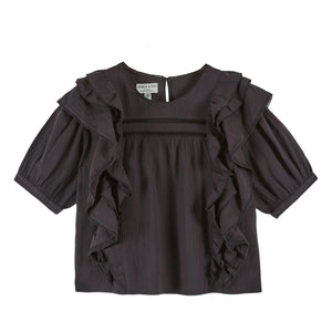 Emile et Ida - Cotton ruffled blouse | Black