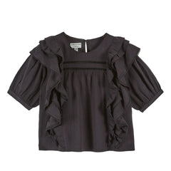 Emile et Ida - Cotton ruffled blouse | Black