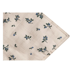 garbo&friends - Blaubeere Baumwoll-Musselin-Decke | Off-White