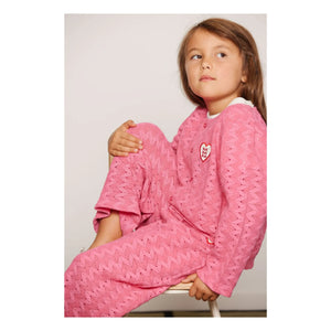Mini Rodini - Organic cotton lace cardigan | Pink