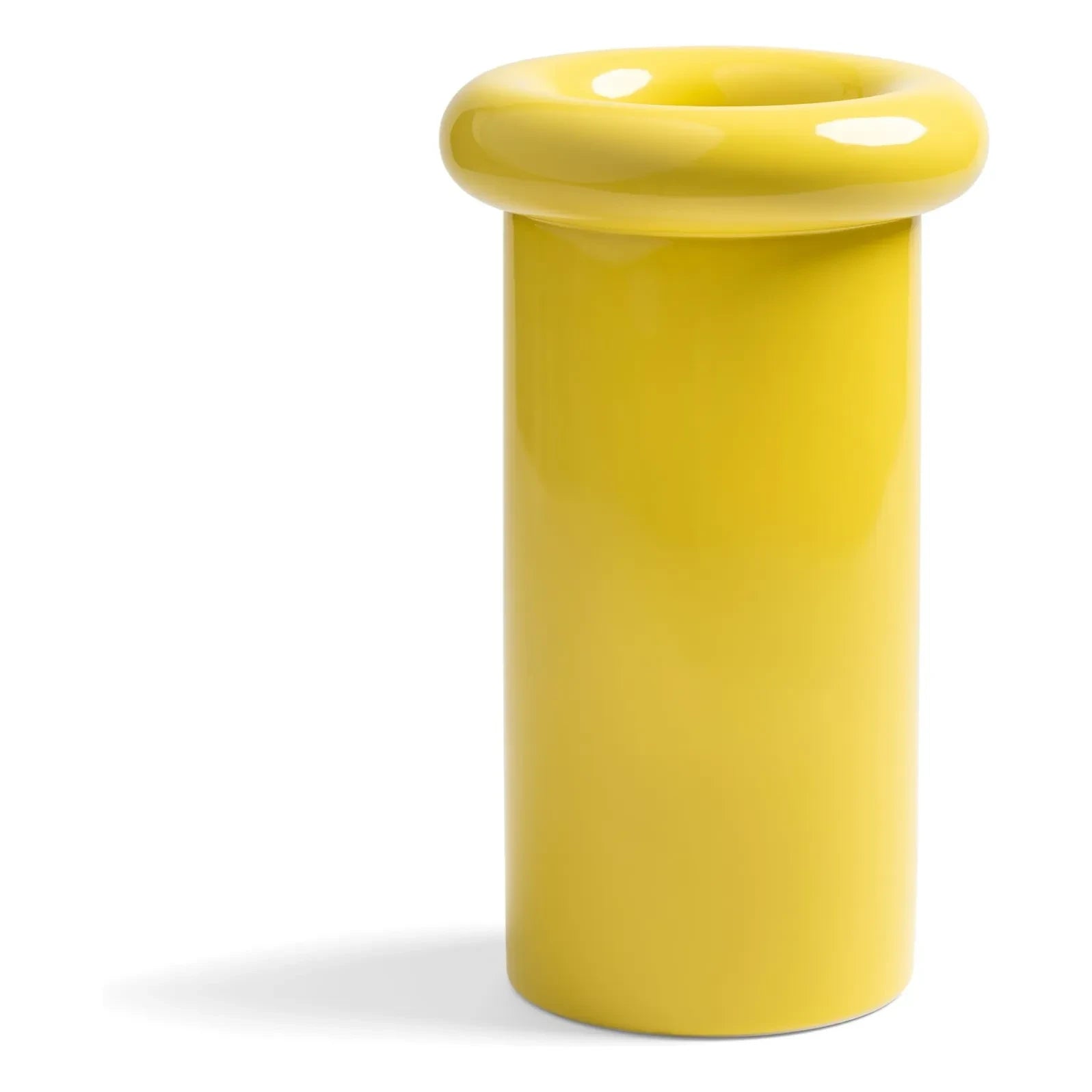 &Klevering - Turban Keramikvase aus Stein | Gelb