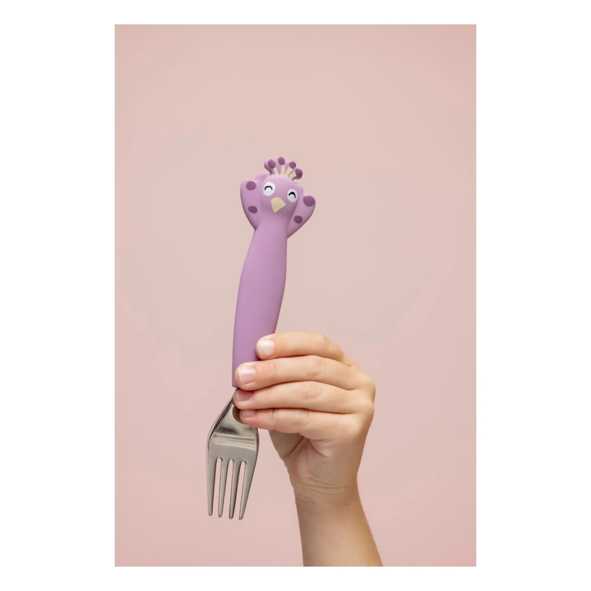 Trixie - Mrs. Peacock Silicone Cutlery Set - Set of 3 | Purple