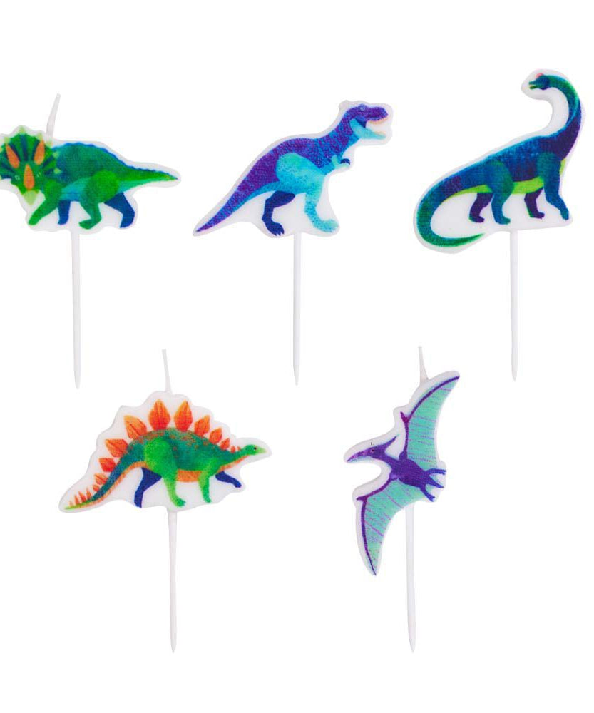 Party Pieces - Kaşif Dino 5'li Parti Mumu-Dinossi