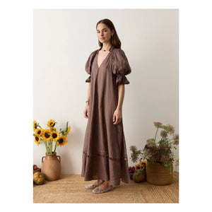 Boteh - Myra Linen Dress | Mocha