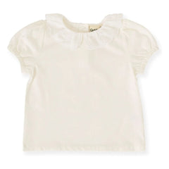 Goldie + Ace - Flounce neck T-shirt | White