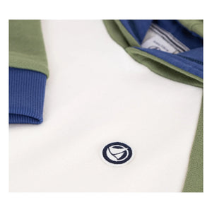 Petit Bateau – Colorblock Sweatshirt aus Molton | Ecru