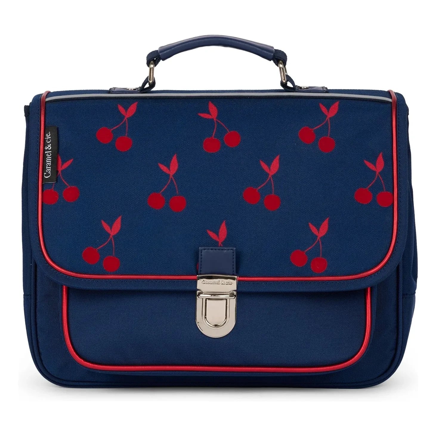 Caramel & Cie - Samt-Kirschen Kleine Handtasche | Marineblau