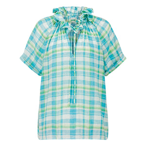 Laurence Bras - Cotton Snail Blouse | Turquoise