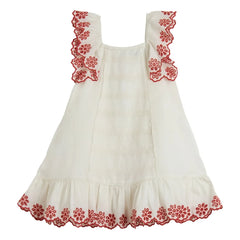 Stella McCartney Kids - Besticktes Kleid | Elfenbein