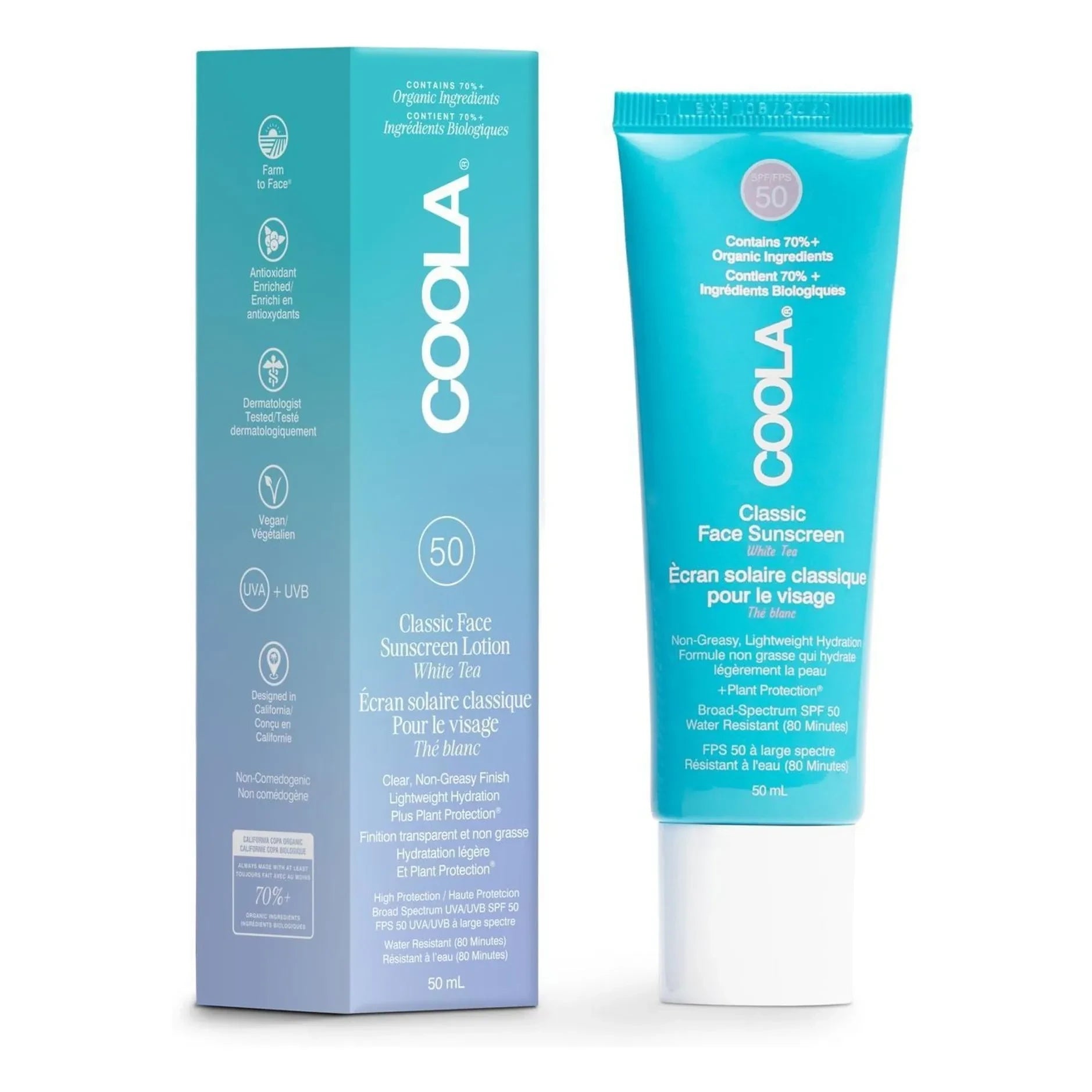 Coola - White Tea SPF50 Yüz Güneş Kremi - 50ml