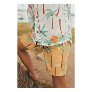 Pepita & Me - Guayabera Palm Kurzarmhemd | Elfenbein