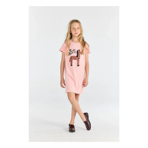The Animals Observatory - Gorilla Horse Bio-Baumwollkleid | Hellrosa