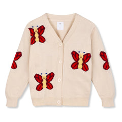 Wynken - Organic cotton butterfly cardigan | Ecru