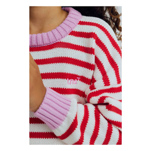 the new society - Marigold Gestreifter Pullover | Rot