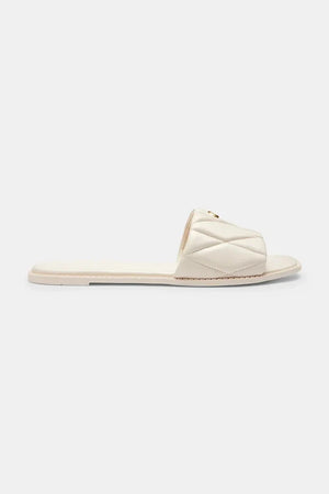 Coach Holly Quilted Leather Sandal kadın deri düz taban terlik