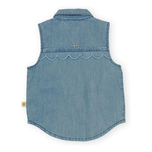 Goldie + Ace - Ärmellose Chambray-Weste | Blau