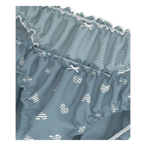 Petit Bateau - 2-Pack Striped Ruffled Cotton Brief Set | Gray Blue