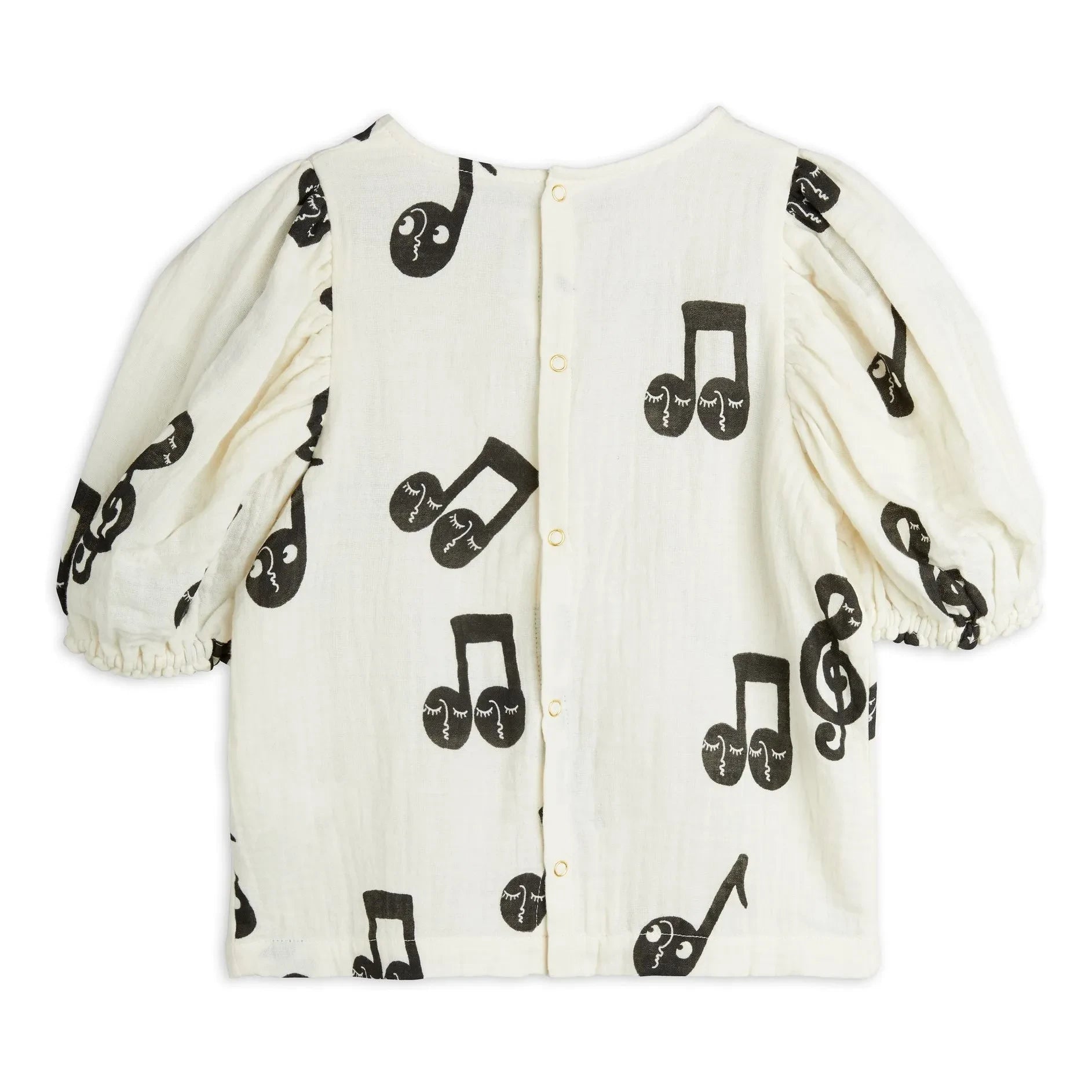 Mini Rodini - Bluse Notes Bio-Baumwollmusselin | Weiß