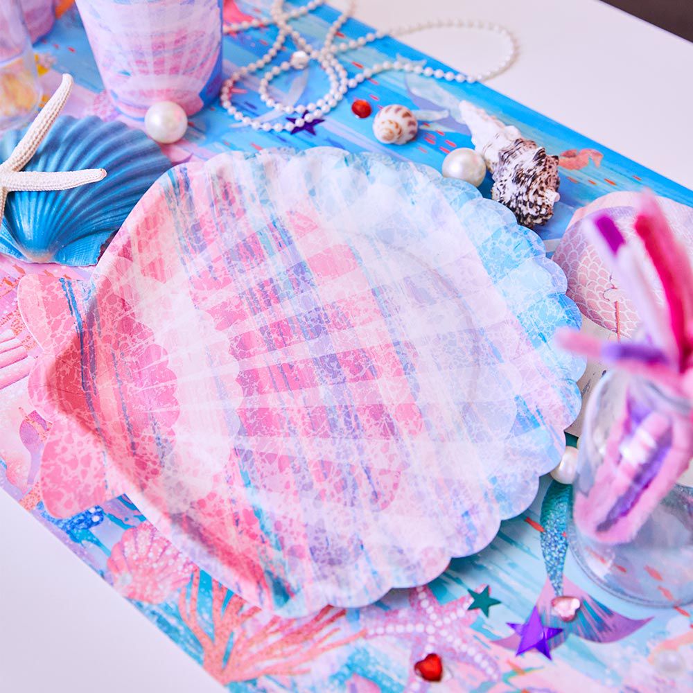 Party Pieces - Deniz Kızı 8'li Parti Karton Tabağı-Dinossi