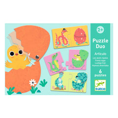Djeco - Funny Eggs Zwei-Drei-teilige Puzzles