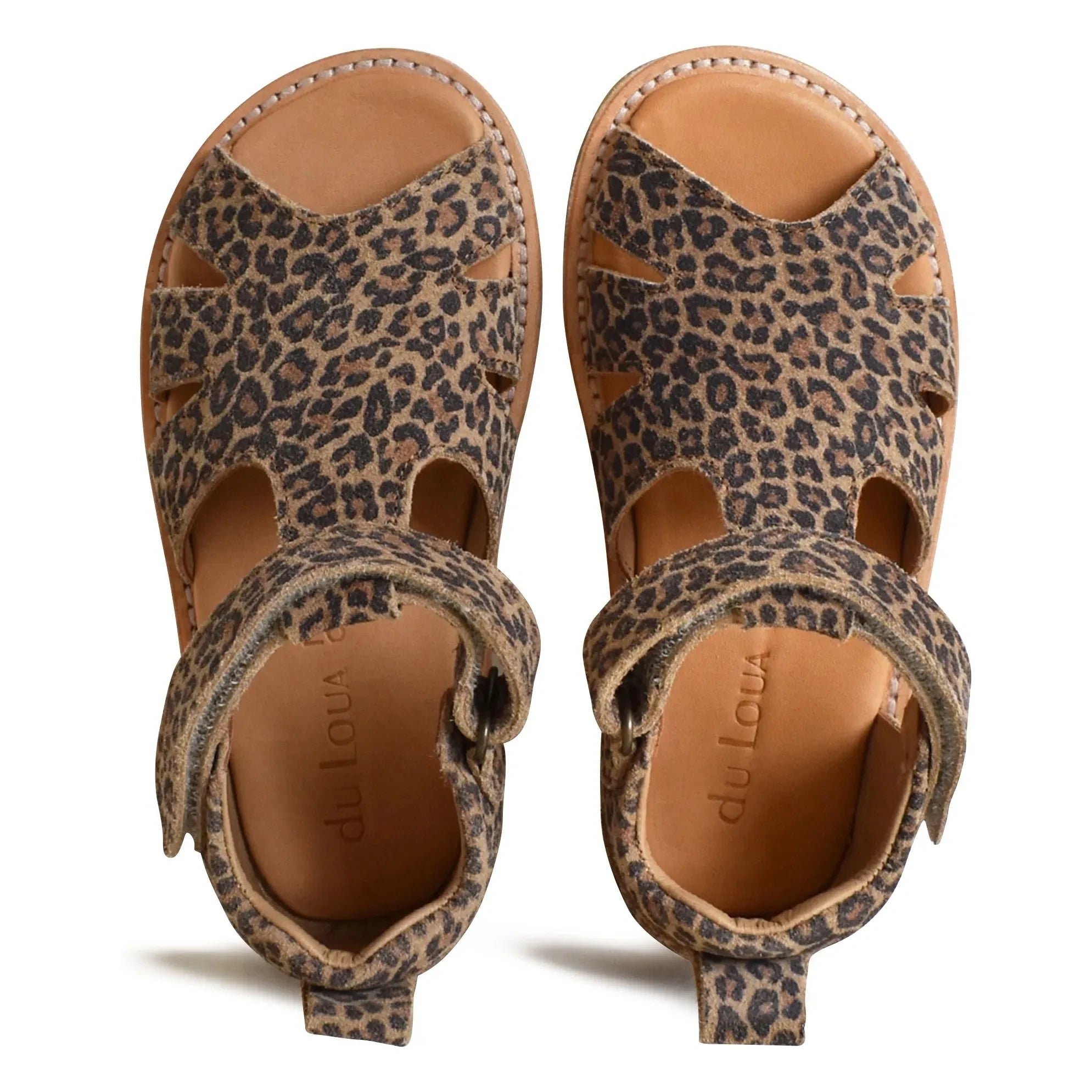 du Loua - Du Eden Leopard Suede Sandals | Brown