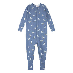 Petit Lem - Convertible Pajama Seagulls Organic Cotton and Modal | Blue