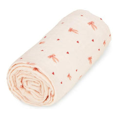 Cam Cam - Fiyonklar muslin battaniye | Soluk Pembe