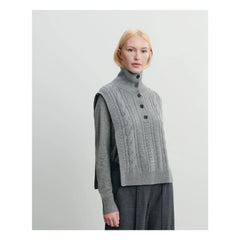 Bompard - Cashmere Buttoned Ruffled Cardigan | Gray