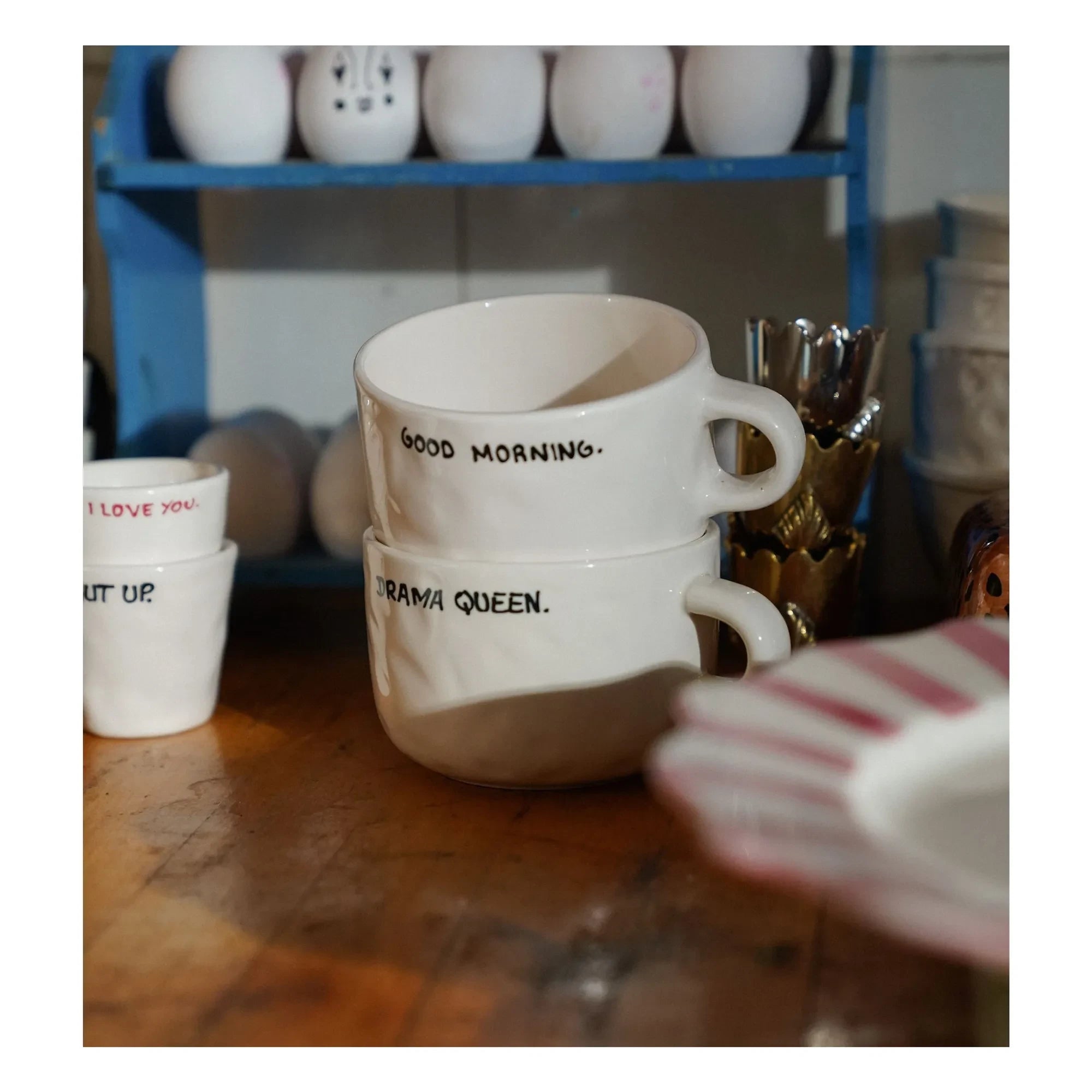 Anna + Nina - Drama Queen Cappuccino Mug | Ecru