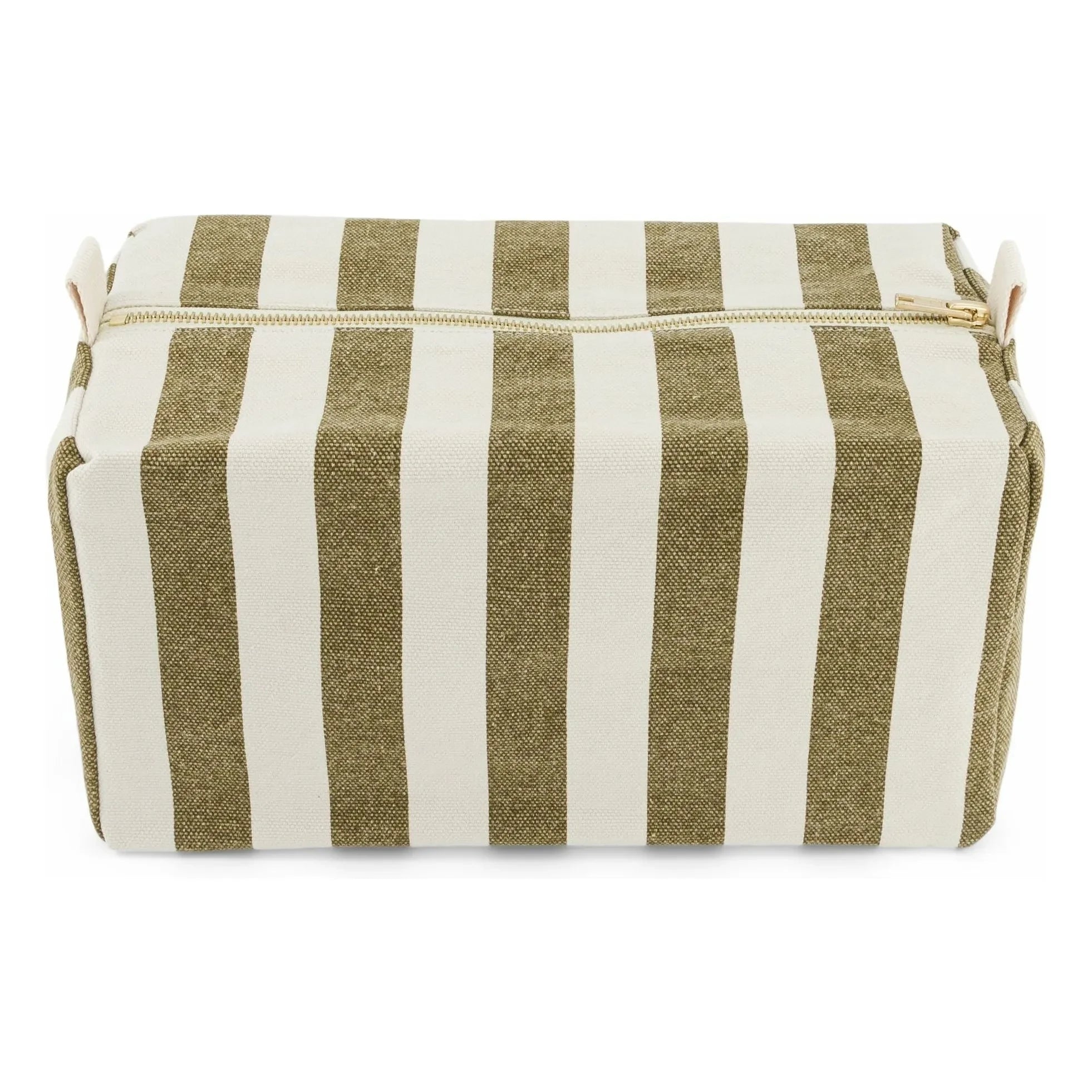 Rose in April - Vic striped toiletry bag | Olive