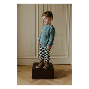 Yuki - Pullover aus Bio-Baumwolle mit Wellenmuster | Grau-Blau
