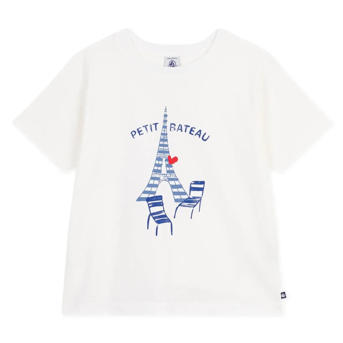 Petit Bateau - Eiffel Tower Tişört Organik pamuk | Beyaz