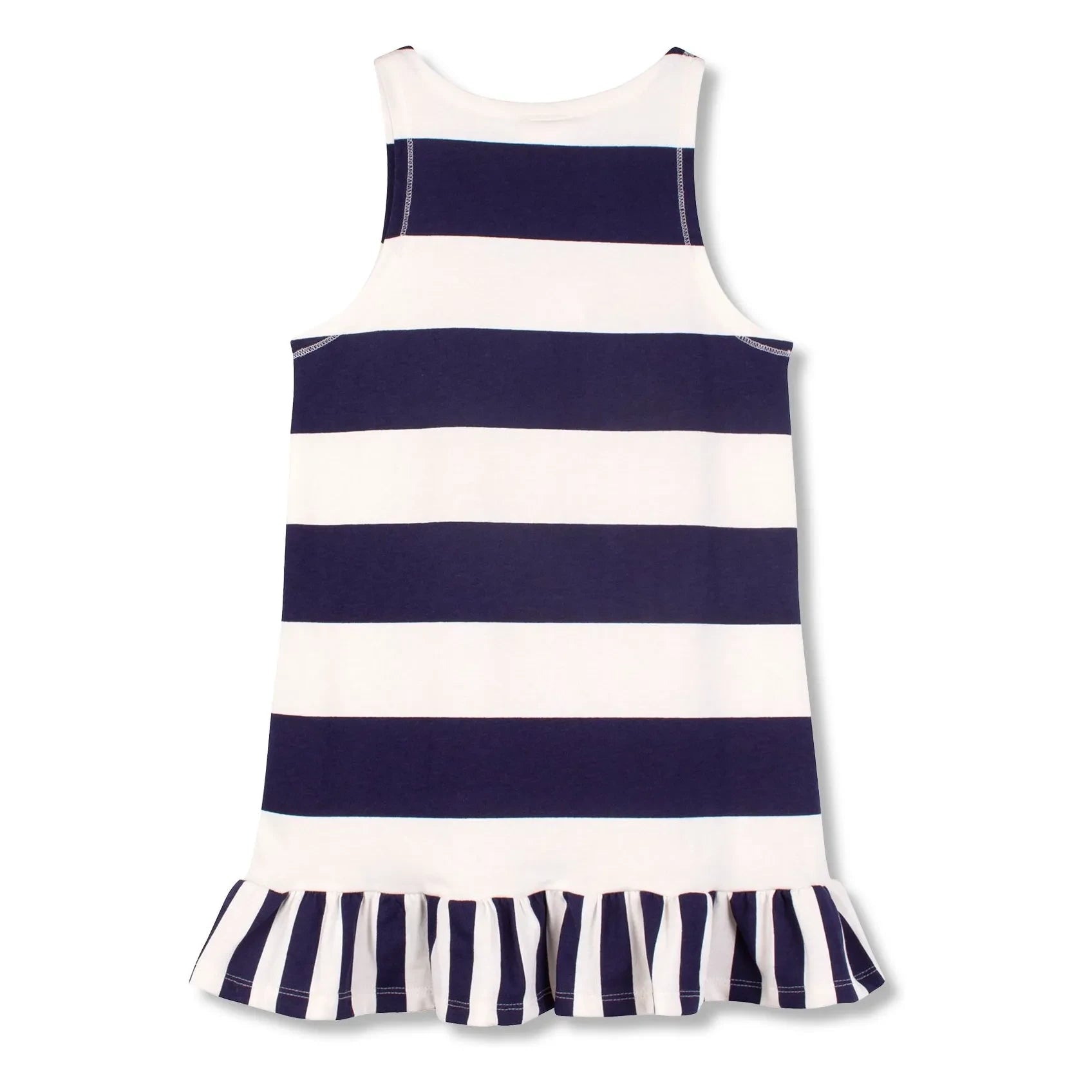 Wynken - Gestreiftes Kleid aus Bio-Baumwolle mit Rüschen | Marineblau