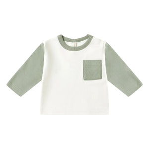 Quincy Mae - Organik pamuk Raglan cepli Tişört | Celadon