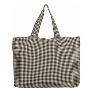 Haomy - Piana II Checkered Tote Bag | Carbon