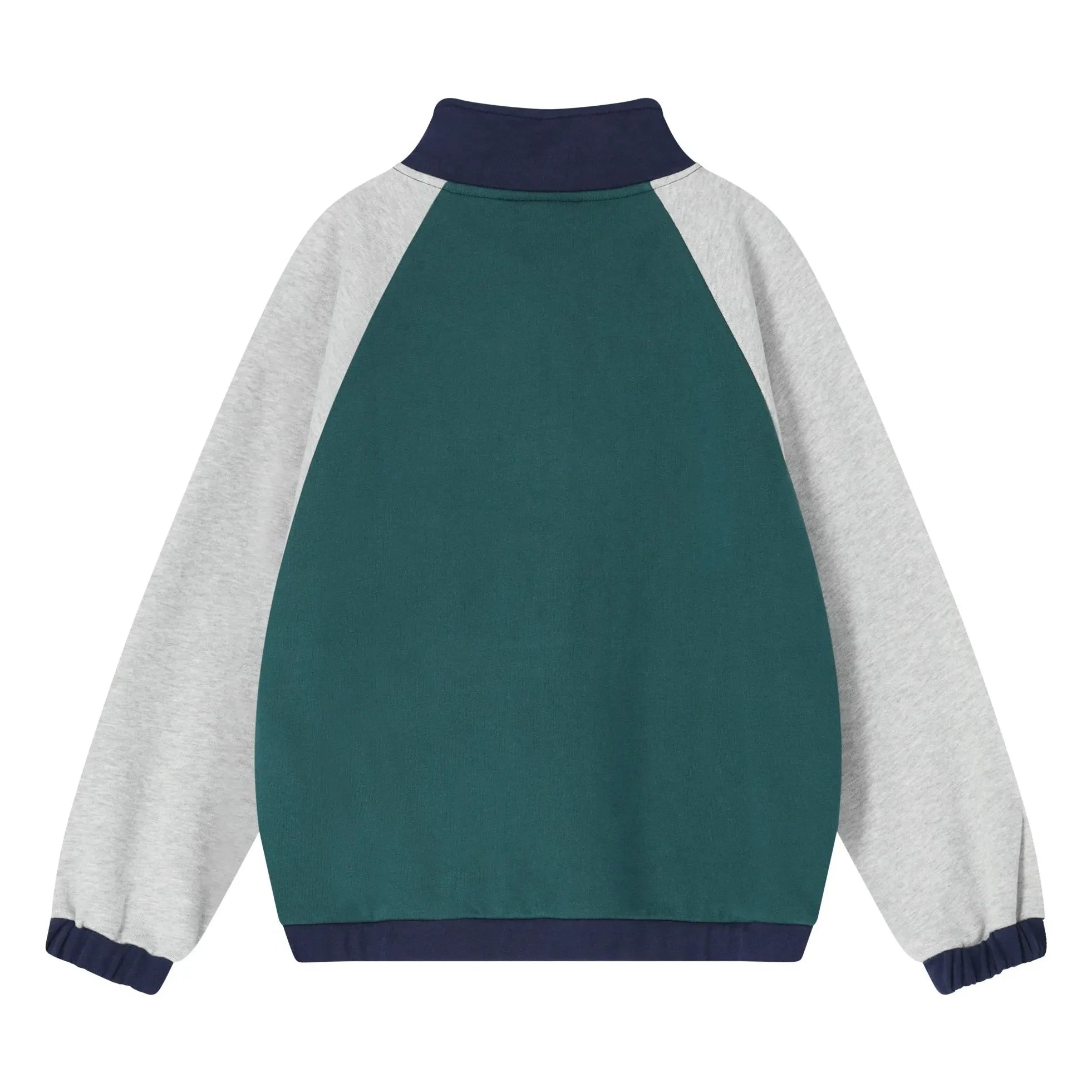 Cos I Said So - Colour-Block Sweatshirt mit halbem Reißverschluss aus Bio-Baumwolle | Grau