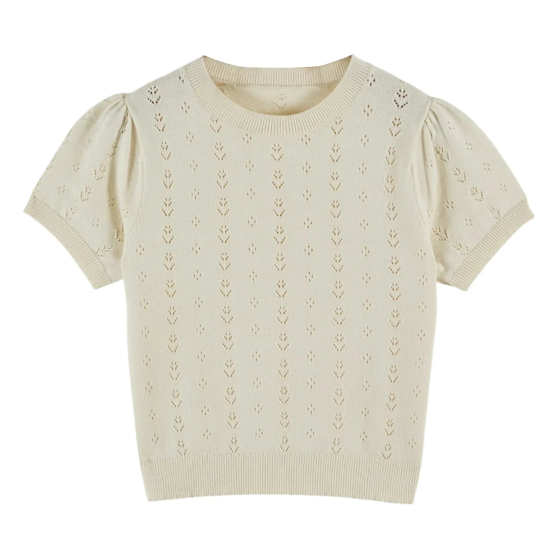 Emile et Ida - Openwork linen T-shirt | Cream