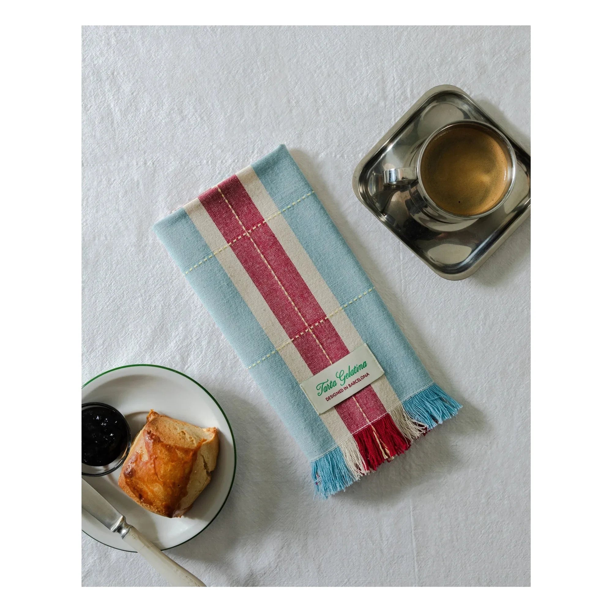Tarta Gelatina - Organik pamuklu peçeteler - 2'li Set | Bordo